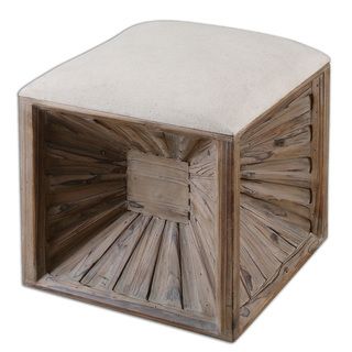 Jia Natural Wood Cube Ottoman