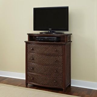 Home Styles Marco Island Media Chest Refined Cinnamon Finish Brown Size 4 drawer