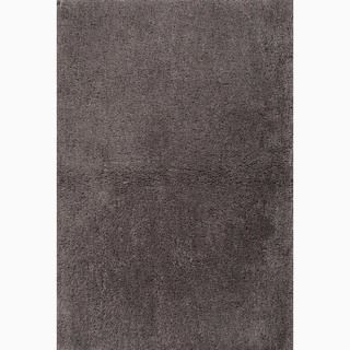 Handmade Solid Pattern Gray Polyester Rug (5 X 8)