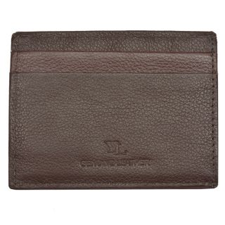 Mens Brown Leather Embossed Money Clip Wallet