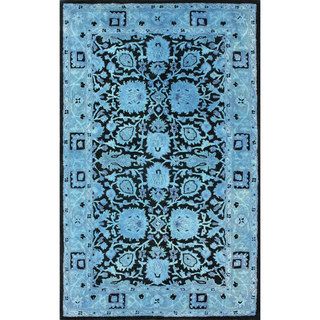 Nuloom Handmade Persian Overdyed Blue Wool Rug (76 X 96)
