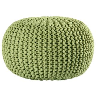 Green Cotton Rope Pouf Ottoman