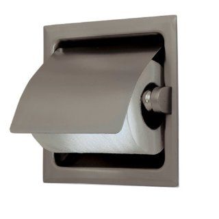 Gatco 786 Recess 6 1/4 Inch Square Toilet Paper Holder with Cover, Satin Nickel   Recessed Toilet Paper Holder Brushed Nickel  