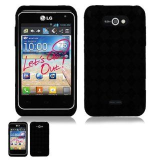 LG Motion 4G MS770 Black TPU Crystal Skin Case Cell Phones & Accessories