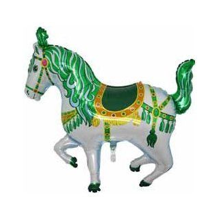 Grabo 35 Inch Green Circus/ Carousel/ Carnival Horse Shaped Foil Balloon Kitchen & Dining