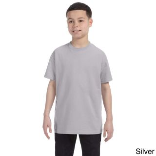 Jerzees Youth Boys Heavyweight Blend T shirt Silver Size L (14 16)