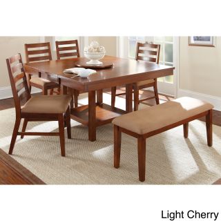Steve Silver Emery With Lazy Susan Dining Table Set Cherry Size 7 Piece Sets