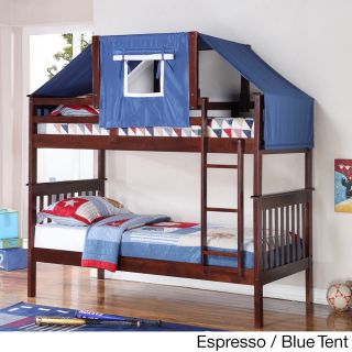 Donco Kids Mission Twin size Bunk Bed And Tent Kit Espresso Size Twin
