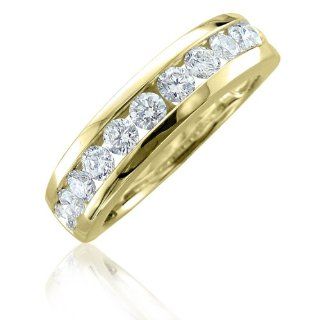 14K Yellow Gold Diamond Wedding/Anniversary Channel Set Ring Band (I2 I3, HI, 1.00 carat) Diamond Delight Jewelry