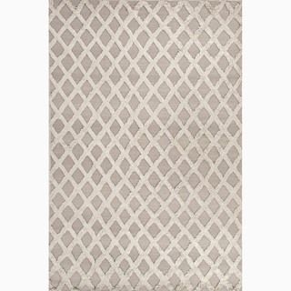 Hand made Gray Wool/ Bamboo Silk Textured Rug (4x6)