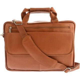 Piel Leather Slim Top Zip Briefcase 3002 Saddle Leather