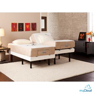 Upton Home Mycloud Adjustable Bed Split King size With 10 inch Gel Infused Memory Foam Mattress Black?? Size King