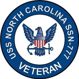 US Navy USS North Carolina SSN 777 Ship Veteran Decal Sticker 3.8" 6 Pack Automotive