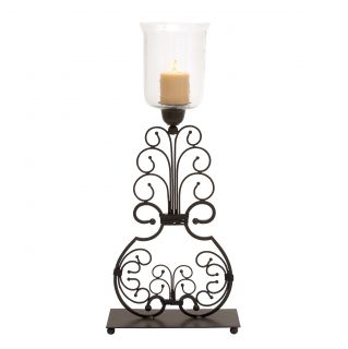 Curved Metal Hurricane Lamp