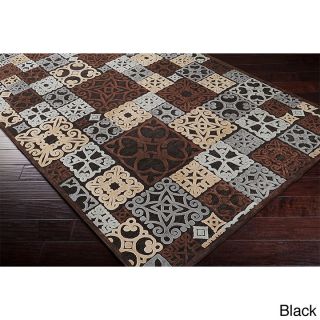 Surya Carpet, Inc Hand woven Damask Routt Contemporary Area Rug (88 X 12) Black Size 88 x 12