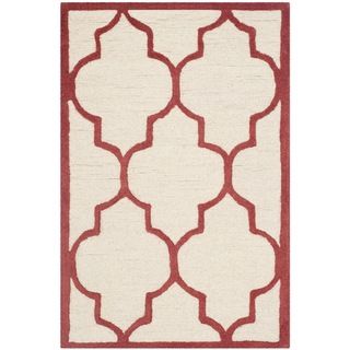 Safavieh Handmade Moroccan Cambridge Ivory/ Rust Wool Rug (26 X 4)