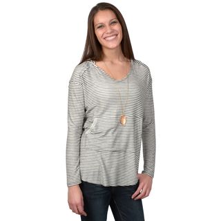 Journee Collection Womens Striped Hooded Top