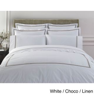 Egyptian Cotton Collection Double Line Embroidered Duvet Cover Set With Shams Sold Separately