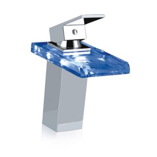 Gallery Chrome Led Bathroom Sink Waterfall Faucet