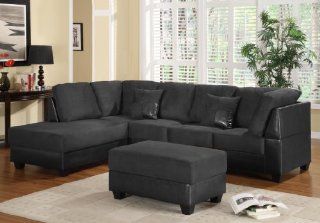 Shop Bobkona Hungtinton Microfiber/Faux Leather 3 Piece Sectional Sofa Set at the  Furniture Store. Find the latest styles with the lowest prices from Moderne Home