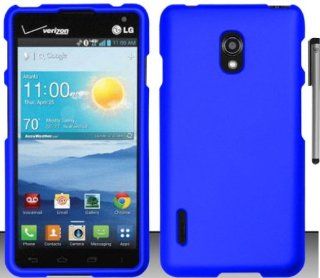 For LG Optimus F7 US780 Rubberized Hard Cover Case with ApexGears Stylus Pen (Blue) Cell Phones & Accessories