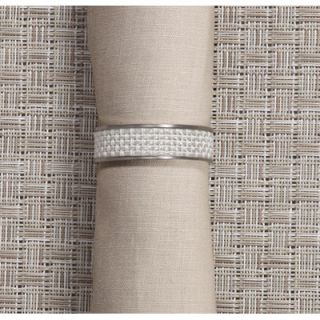 Chilewich Mini Basketweave Napkin Ring 100324 0 Color White