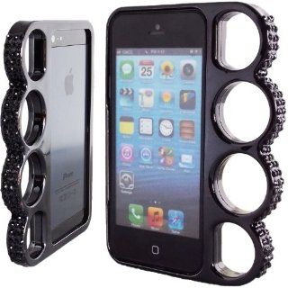WwWSuppliers Black Bling Rhinestones Black Knuckles Case for Apple iPhone 5 5S + Free Stylus & Screen Protector Cell Phones & Accessories