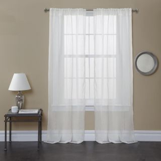 Lush Decor White Bright Morning Sheer 84 Inch Curtain Panel Pair