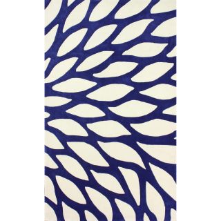 Nuloom Handmade Modern Leaves Polyester Blue Rug (5 X 8)