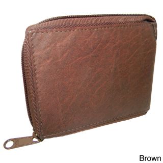 Hollywood Tag Leather Bi fold Zip around Wallet