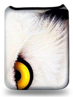 White Owl Close Up Soft Sleeve Case   For iPad 1, iPad 2, iPad 3, Galaxy Tab 10.1, and other Generic Tablets   Pocket Pouch Cell Phones & Accessories