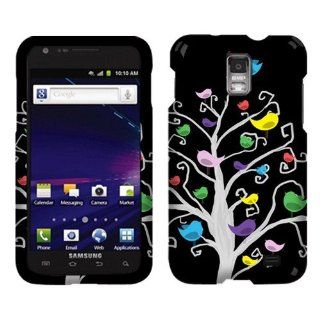  Fincibo (TM) Protector Cover Snap On Hard Crystal Case For Samsung Galaxy Skyrocket i727   Colorful Bird On The Tree Cell Phones & Accessories