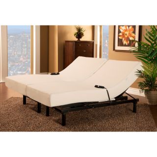 Sleep Zone Loft Single Motor Adjustable Bed With Split King size Visco Memory Foam Mattress