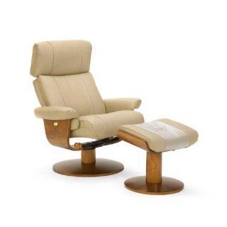 Mac Motion Olso Khaki Tan Recliner and Ottoman in Walnut   Recliner Chair