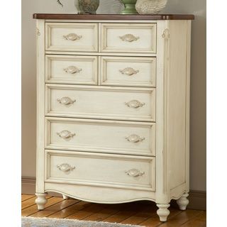 Rockford International Crescent Manor 5 drawer Chest Antique White Size 5 drawer