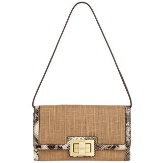 Fiorelli Samantha Jane Small Flapover Clutch/Shoulder Bag   Canvas/Snake Mix      Womens Accessories
