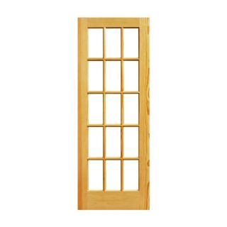 ReliaBilt 30 in x 80 in 15 Lite French Pine Solid Core Non Bored Interior Slab Door