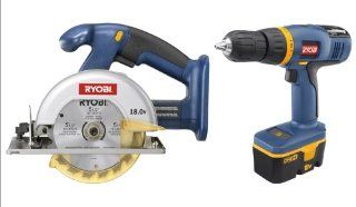 Factory Reconditioned Ryobi ZRP801 18 Volt Drill/Circular Saw Combo Kit   Power Tool Combo Packs  