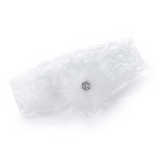 White Glamour Flower Lace Garter
