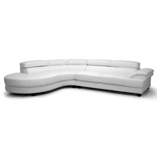 Adelaide White Leather Modern Sectional Sofa
