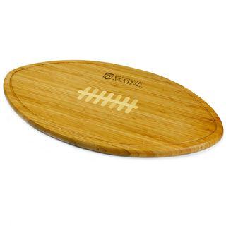 Picnic Time Kickoff University Of Maine Black Bears Engraved Natural Wood Cutting Board