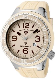 Swiss Legend 21818P 16  Watches,Mens Neptune Ivory Dial Vanilla Rubber, Casual Swiss Legend Quartz Watches