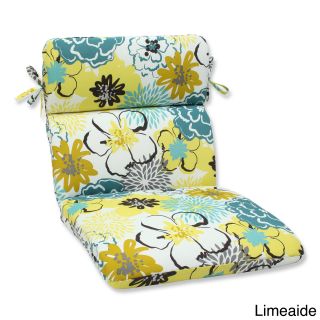 Pillow Perfect Floral Fantasy Rounded Corners Chair Outdoor Cushion