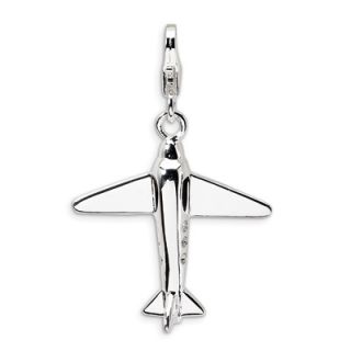 Amore La Vita™ Airplane Charm with Swarovski® Crystals in Sterling