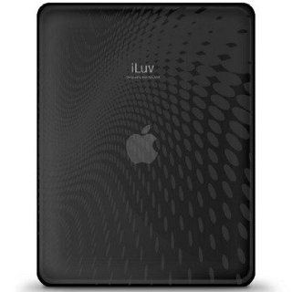 iLuv iCC802BLK Flexi Clear(TPU) Dot Wave Pattern Case with Folding Plastic Stand for Apple iPad 1st Gen  Black  Players & Accessories