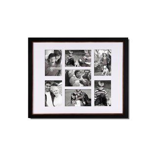 Adeco Adeco 7 opening Black Wood Collage Picture Photo Frame Black Size 4x6