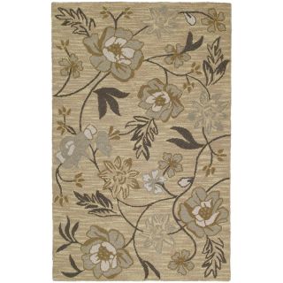 Lawrence Wheat Floral Hand tufted Wool Rug (8 X 11)