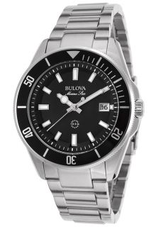 Bulova 98B203  Watches,Mens Marine Star Silver Tone Steel Black Dial, Casual Bulova Quartz Watches