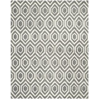 Safavieh Handmade Moroccan Chatham Geometric pattern Dark Gray/ Ivory Wool Rug (8 X 10)