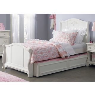 Arielle Full Antique White Youth Sleighbed And Twin Trundle